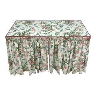 1960s Cottage Floral-Skirted Vanity Table For Sale