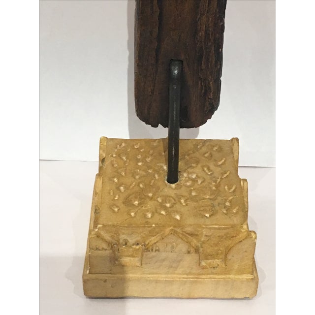 Hand Carved Wood & Stone Horse Sculpture For Sale In Chicago - Image 6 of 8