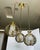 Trio (3) Mid-Century Hollywood Regency Pierced Brass Cluster Pendant Chandelier $4,500 For Sale - Image 4 of 18