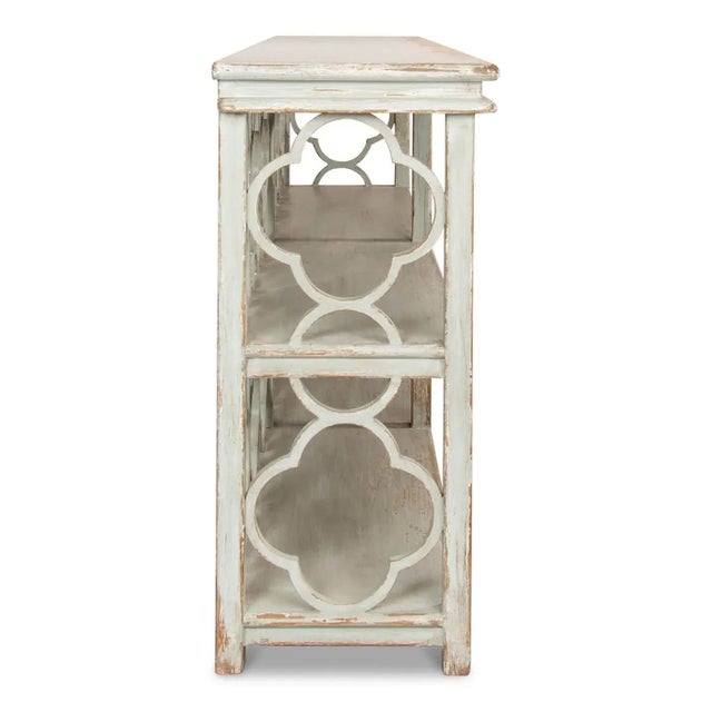 Wood Country Painted Quatrefoil Bookcase For Sale - Image 7 of 8