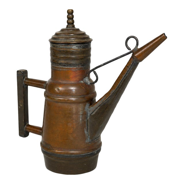 Vintage Copper & Brass Oil Can For Sale