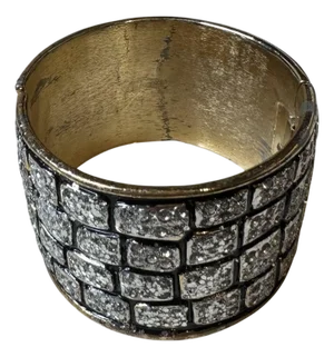 Valentino Golden Glitter Brick Cuff
