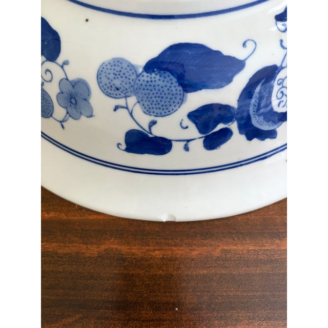 Chinoiserie Blue and White Porcelain Large Decorative Charger Plate For Sale - Image 10 of 10