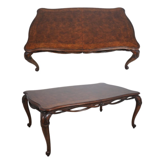 Henredon French Style Walnut Dining Room Table For Sale