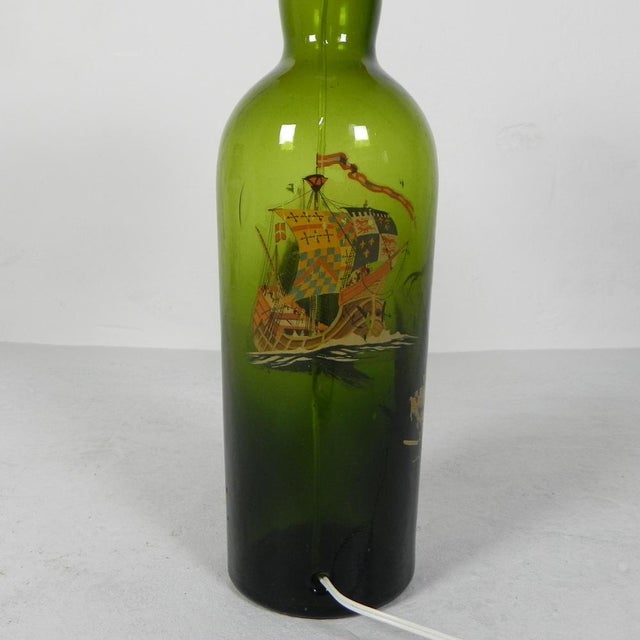 Wine Bottle Table Lamp with Fabric Shade, 1970s For Sale - Image 11 of 17