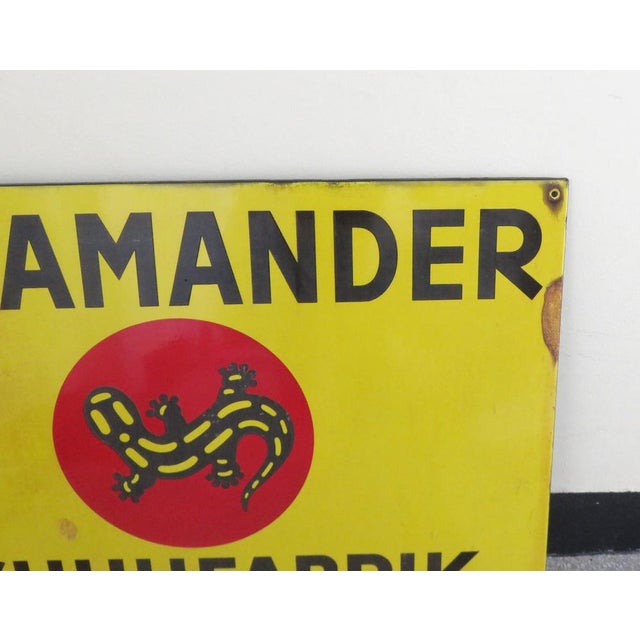 Black Large Enamel Sign from Salamander Schuhfabrik, 1950s For Sale - Image 8 of 14