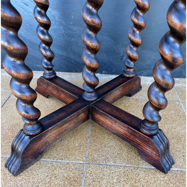 1920s Barley Twist Octagonal Side Table, 20th Century For Sale - Image 5 of 13