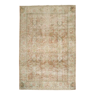 Antique Zabihi Collection Worn Persian Mahal Rug - 7'5" x 10'3" For Sale