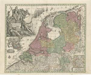 Belgium Foederatum Map by Seutter, 1700s