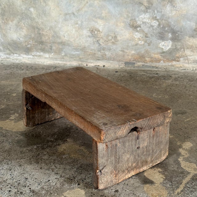 Small Occasional Stool in Upcycled Teak, 1990s For Sale - Image 11 of 11