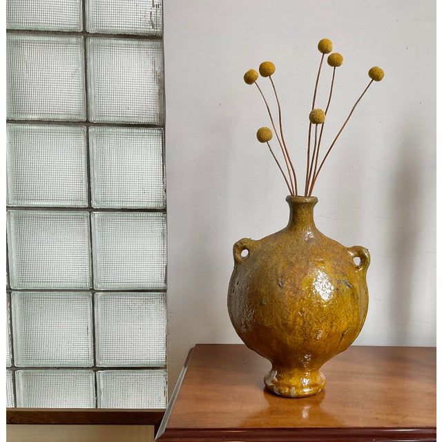 1980s Moroccan Vessel in Yellow For Sale - Image 15 of 18
