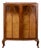 Small English Display Cabinet with Curved Doors and Glass, 1920 For Sale