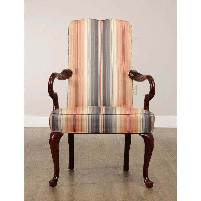 Traditional Hancock & Moore Queen Anne Style Mahogany Armchair For Sale - Image 3 of 13