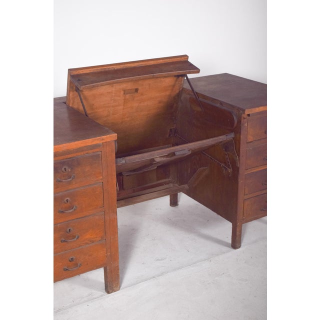 Mid-Century Portuguese Desk with Tilting Top, 1950s For Sale - Image 6 of 15