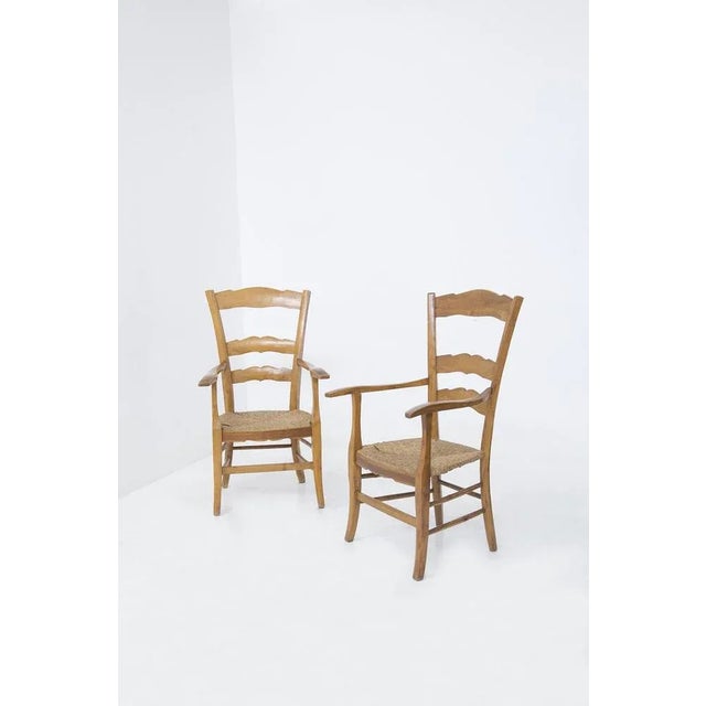Set of Wood and Straw Two Head Chairs attributed to Paolo Buffa, 1940s For Sale - Image 10 of 10