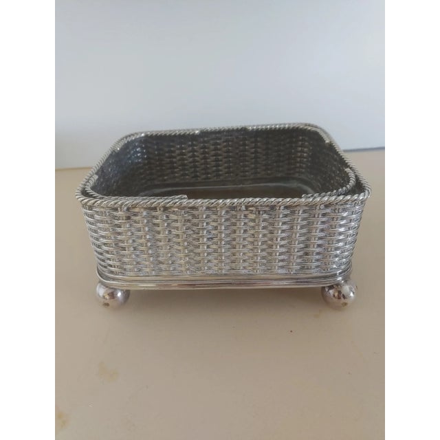 Early 20th Century Early 20th Century Mappin & Webb Silverplate Decorative Basket For Sale - Image 5 of 10