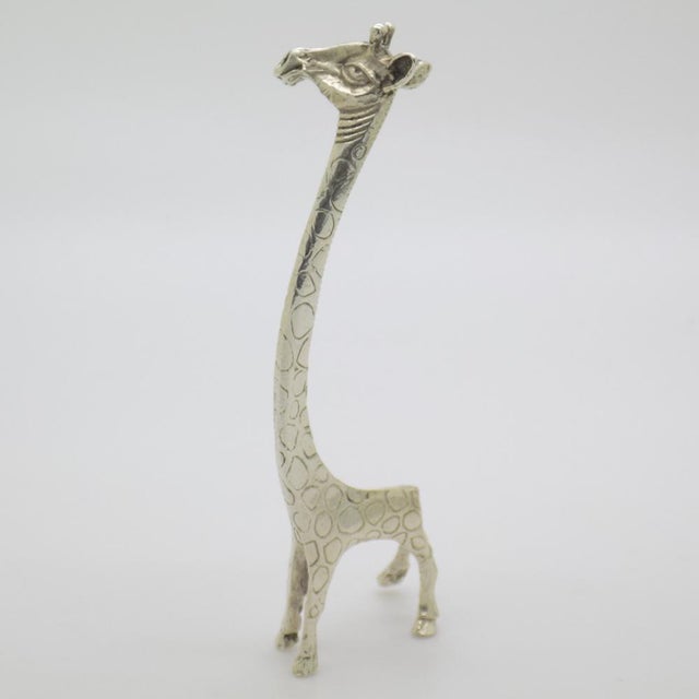 Vintage Italian Handmade Genuine Silver Giraffe Figurine, 1980s For Sale - Image 13 of 13