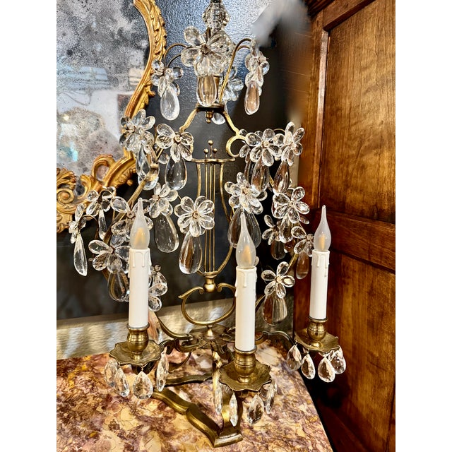 Pair Large French Bagues-Style Gilt Bronze Girandoles For Sale - Image 11 of 13