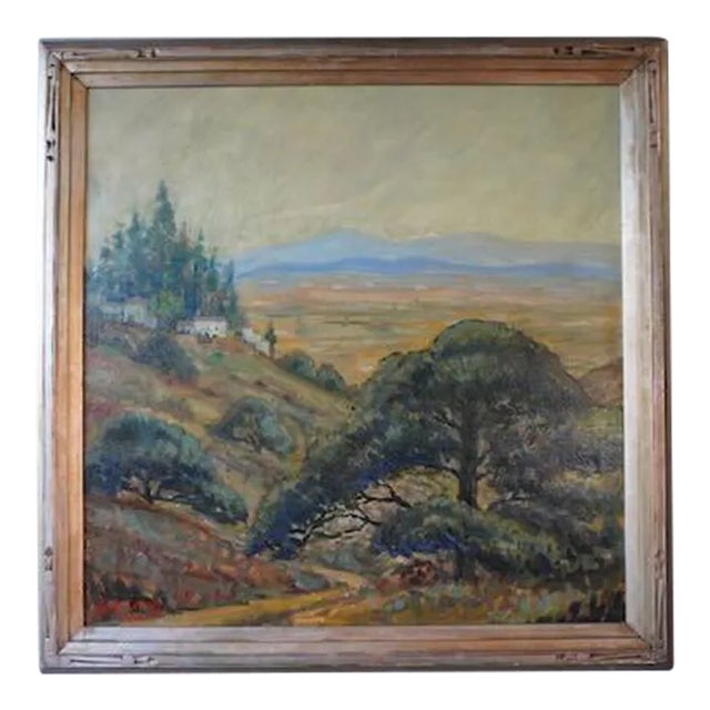 1930s Henry Lovins - Misty Weather, San Fernando Valley - Oil on Canvas For Sale