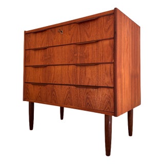 Teak Chest of Drawers with Lock, Denmark, 1960s For Sale