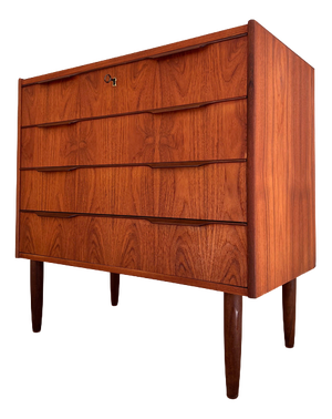 Teak Chest of Drawers with Lock, Denmark, 1960s