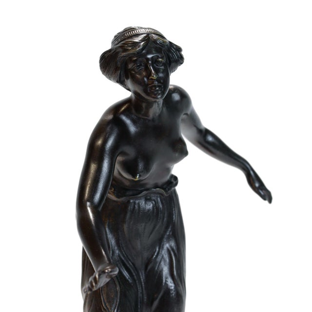 Antique C. Rochlitz "Tänzerin" (Dancer) Bronze Sculpture, Circa 1920 For Sale - Image 9 of 14