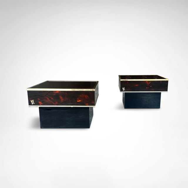 Wood Coffee and Side Tables in Burl Wood and Acrylic Glass by Eric Maville for Jean-Claude Mahey, France, 1980s, Set of 3 For Sale - Image 7 of 10