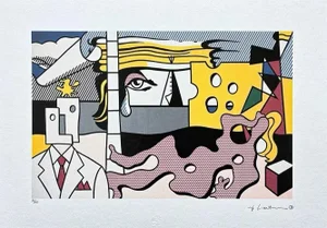 After Roy Lichtenstein, "Figures and a Tear", 1990s, Silk-Screen