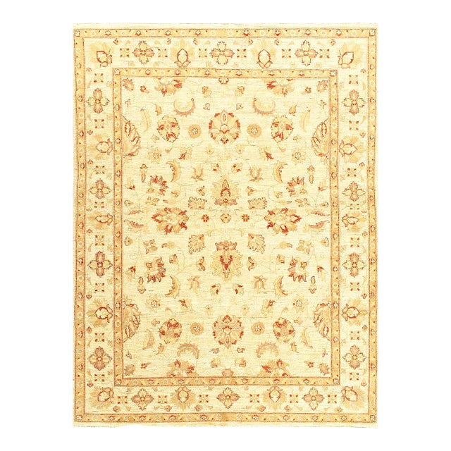 PasargadDC Ivory Color Fine Hand Knotted Oushak Rug For Sale