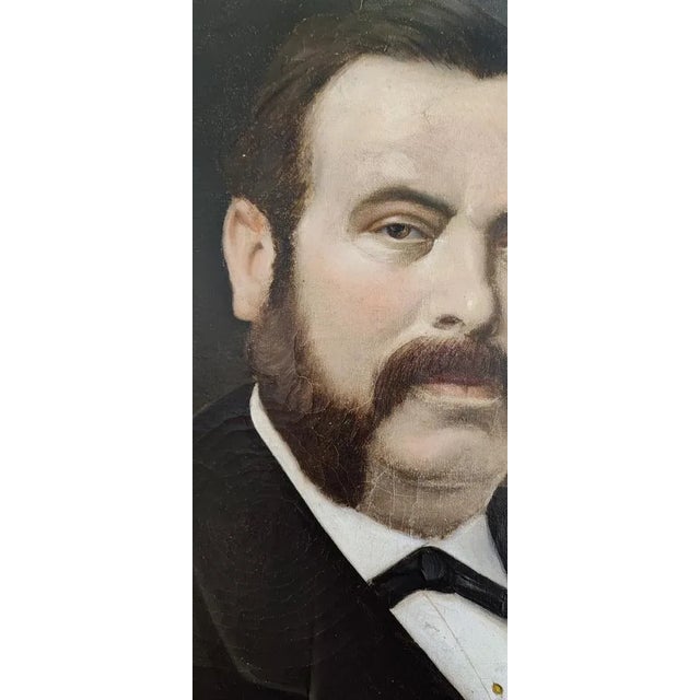 1900 - 1909 J. F. Meyer, Portrait d'Un Notable, Oil on Canvas, 1900 For Sale - Image 5 of 9