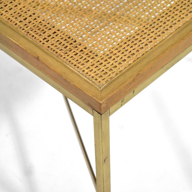 Paul McCobb Brass & Cane Bench For Sale In Chicago - Image 6 of 9
