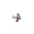 Ruby Red 0.95 Carat Round Brilliant Cut Diamond Emerald Ruby Gold Earrings, Pair For Sale - Image 8 of 9
