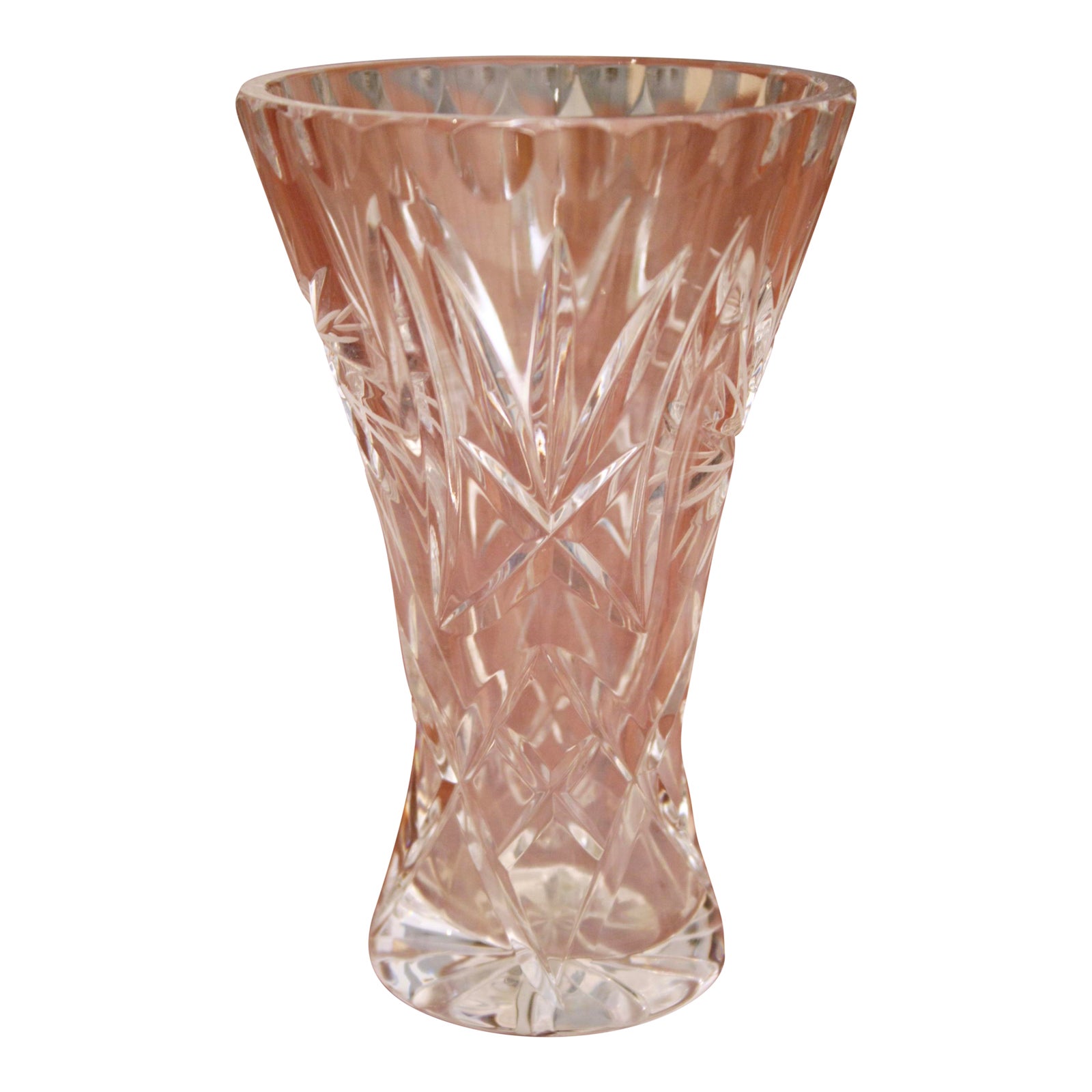 Cut Crystal Tapered Vase Chairish