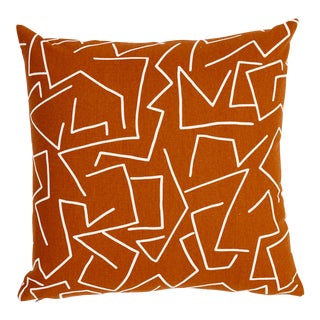 Schumacher x Hadiya Williams Tangent Print 22" Pillow in Saffron For Sale