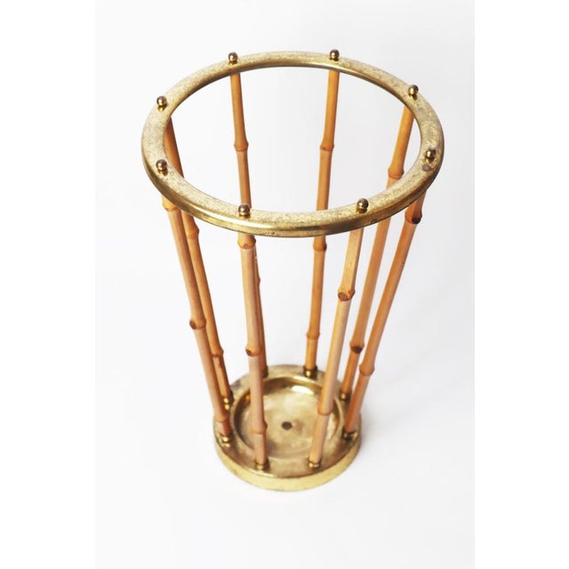 Umbrella Stand in Bamboo and Brass, 1960s For Sale - Image 14 of 15