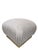 Vladimir Kagan MCM Attributed to Karl Springer Brass Base Pouf Ottoman Newly Reupholstered For Sale - Image 4 of 10