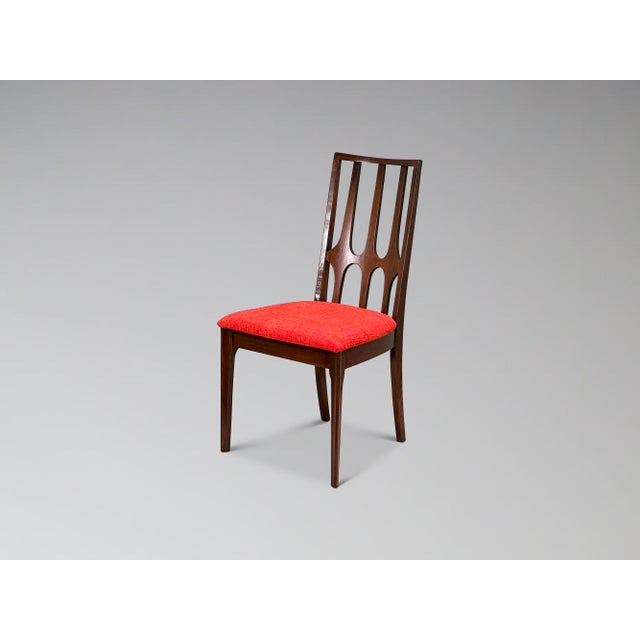 Restored Vintage Broyhill Brasilia Walnut and Cane Dining Chairs Set of 6 For Sale - Image 11 of 18