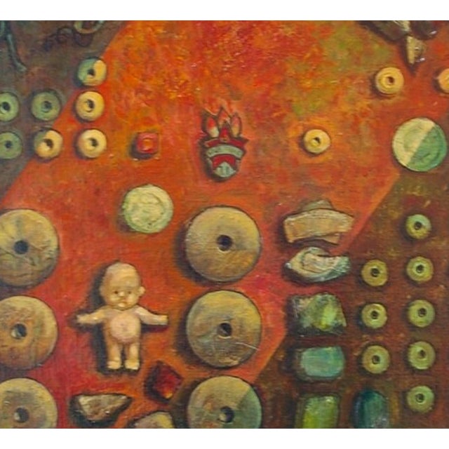 Abstract Painting Avant-Garde Expressionisme Antique Oil Painting Original Soviet Art Ukrainian Artist Schigolev 65-70 For Sale - Image 4 of 6