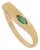 14k Gold Modern Sculptural Marquise Natural Emerald Wavy Band Ring Size 7 For Sale