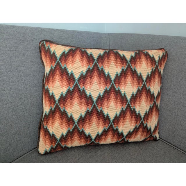 Textile Vintage 1960s Chevron Needlepoint Pillow For Sale - Image 7 of 8