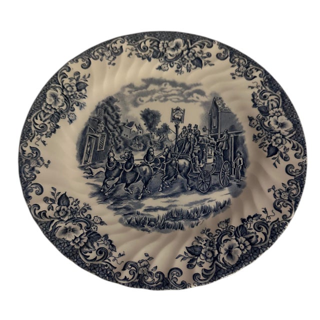 Vintage Johnson Brothers Coaching Scenes Stoke-on-Trent England Ironstone 10” Plate. This beautiful and vintage dinner...
