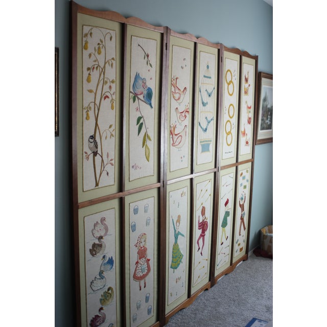 12 Days of Christmas Standing Floor Screen Handcrafted Vintage 1960s For Sale - Image 13 of 13