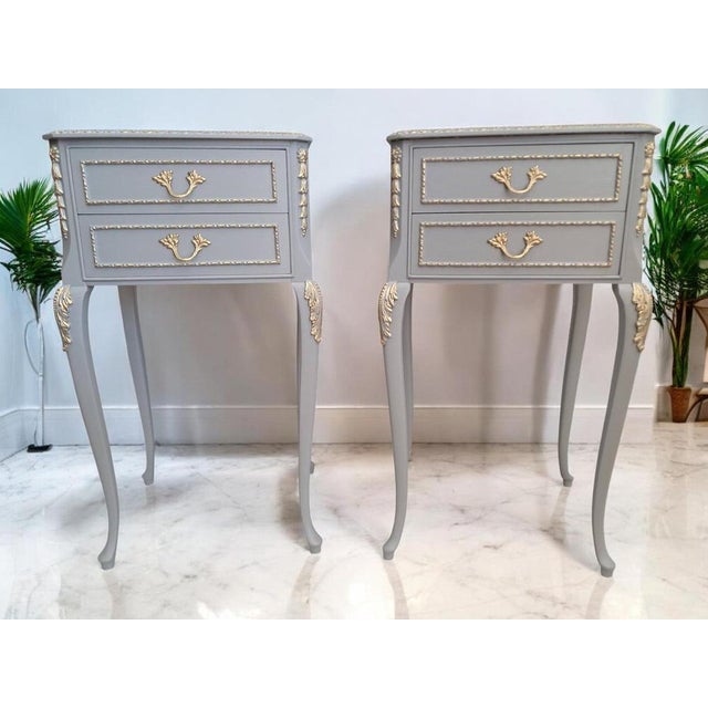 French Louis XV Olympus Bedside Tables, Set of 2 For Sale - Image 4 of 18