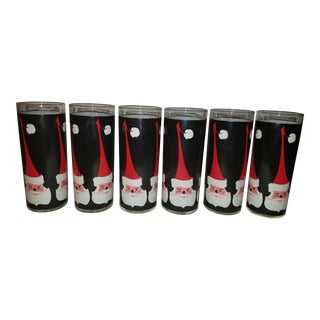 Mid-Century Modern Libbey Holt-Howards Santa Glasses - Set of 6 For Sale