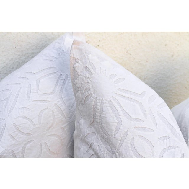 Mandala Blanca, Pair of Appliqué Pillow Covers For Sale In Los Angeles - Image 6 of 9