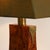 Mid-Century Modern Modernist Table Lamp in Elm Burl and Brass with Lampshade, 1970s For Sale - Image 3 of 7