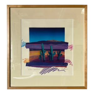 Patrick Coffaro (B. 1941) " Slim and Fit - Shine Coll " Mixed Media Landscape Painting