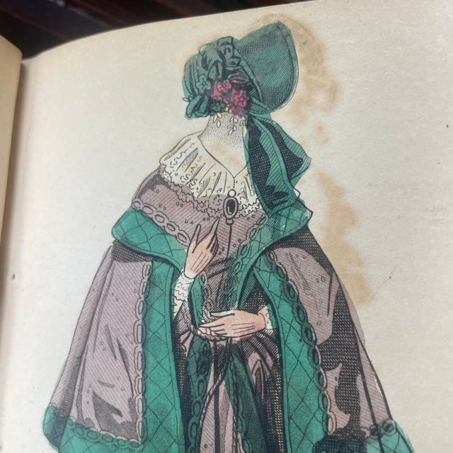Mid 19th Century 1841 Rare Book, “The Ladies’ Cabinet of Fashion, Music and Romance” , With Numerous Hand-Colored Illustrations . For Sale - Image 5 of 17