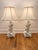 Ceramic Mid 20th Century Italian Ceramic Faux Bamboo & Lotus Flower Table Lamps - A Pair For Sale - Image 7 of 17