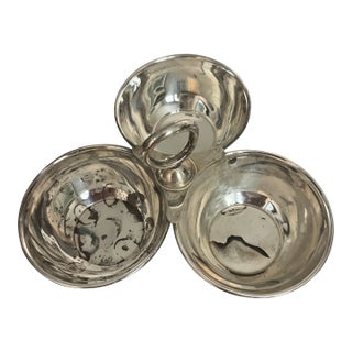Sterling Silver Triple Cocktail Bowl For Sale